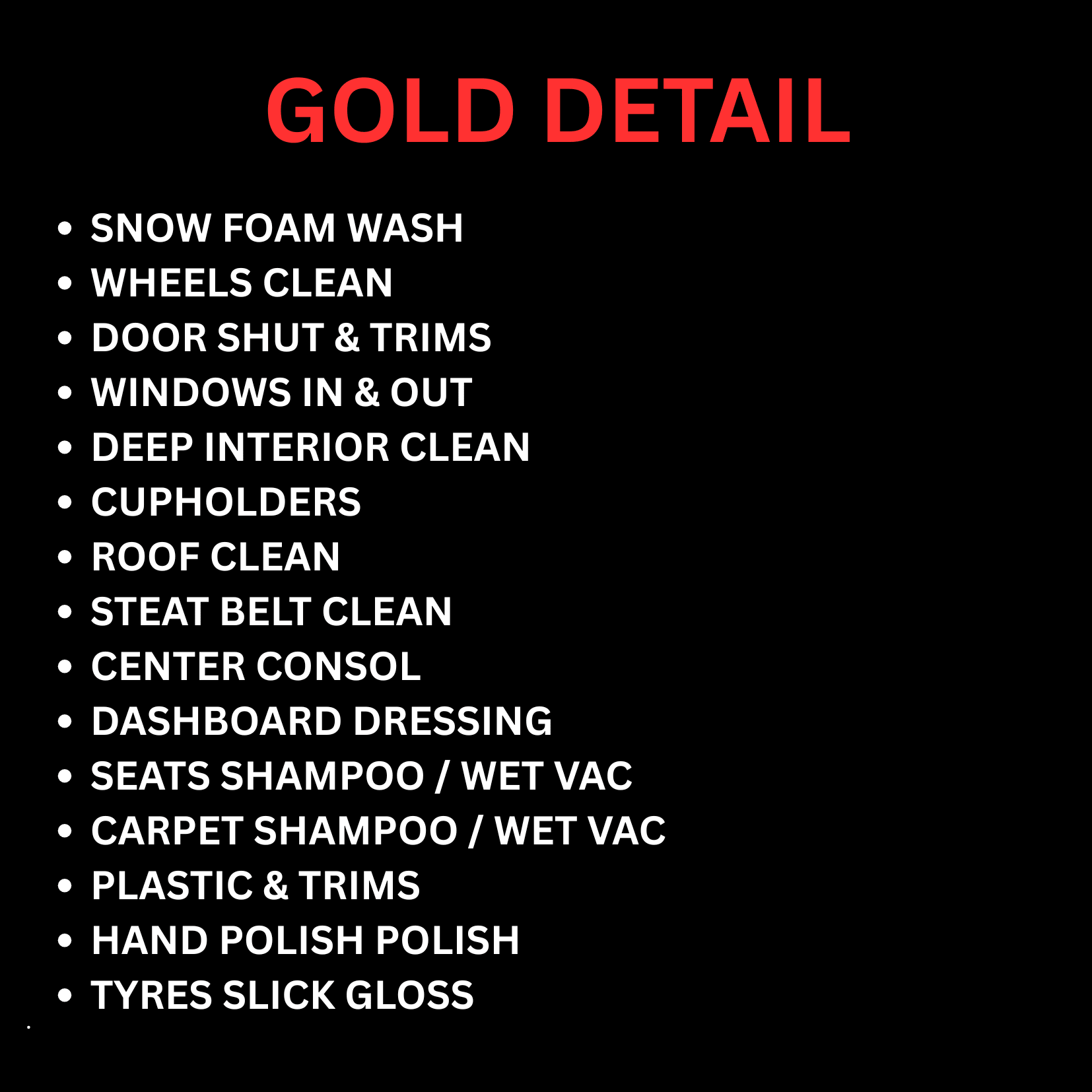 GOLD DETAIL - ASAP Hand car Wash & Detailing Centre